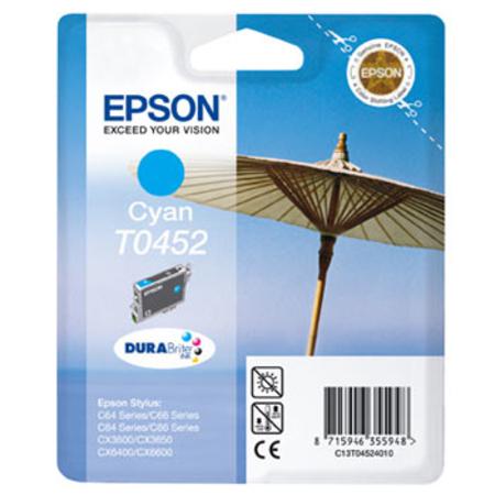 Product image for Epson T0452 Cyan Original Standard Capacity Ink Cartridge (Parasol) (T045240) - Small