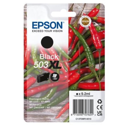 Product image for Epson 503XL (T09R14010) Black Original High Capacity Ink Cartridge (Chillies) - Small