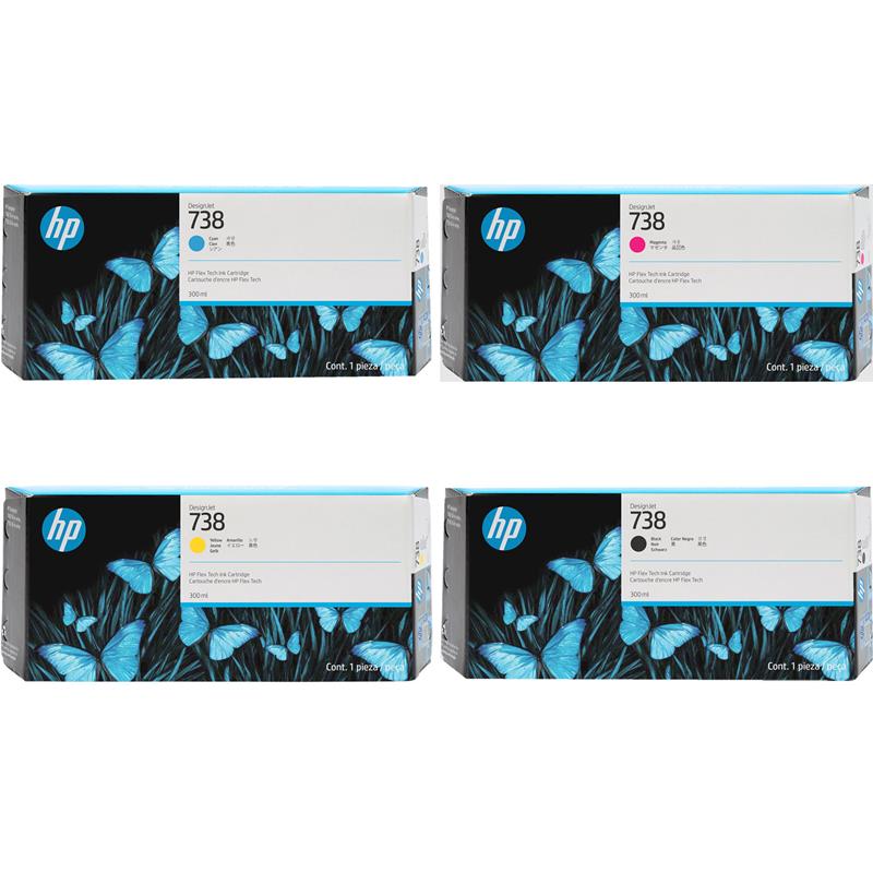 Product image for HP 738 Full Set Original High Capacity Ink Cartridges - Small
