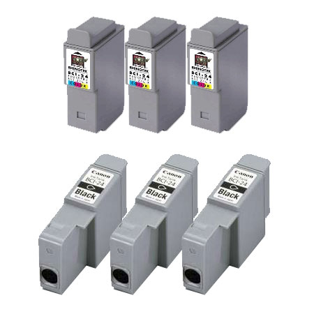 Product image for 999inks Compatible Multipack Canon BCI-24 3 Full Sets Inkjet Printer Cartridges - Small