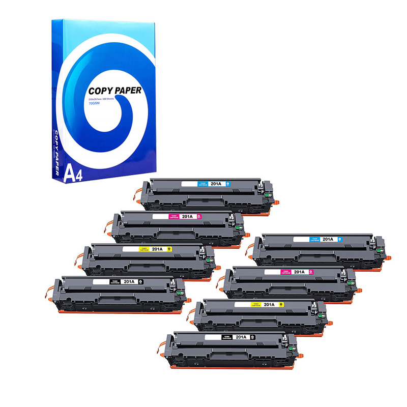Product image for 999inks Compatible Multipack HP 201A 2 Full Sets Standard Capacity Laser Toner Cartridges + Free A4 Ream Paper - Small