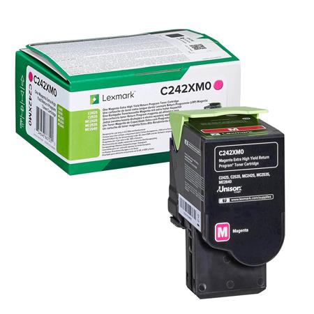 Product image for Lexmark C242XM0 Magenta Original Extra High Capacity Return Program Toner Cartridge - Small
