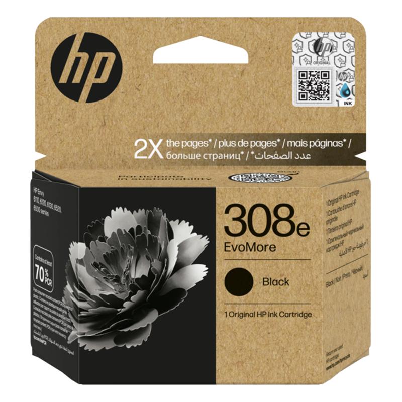 Product image for HP 308e (7FP22UE) EvoMore Black Original High Capacity Ink Cartridge - Small