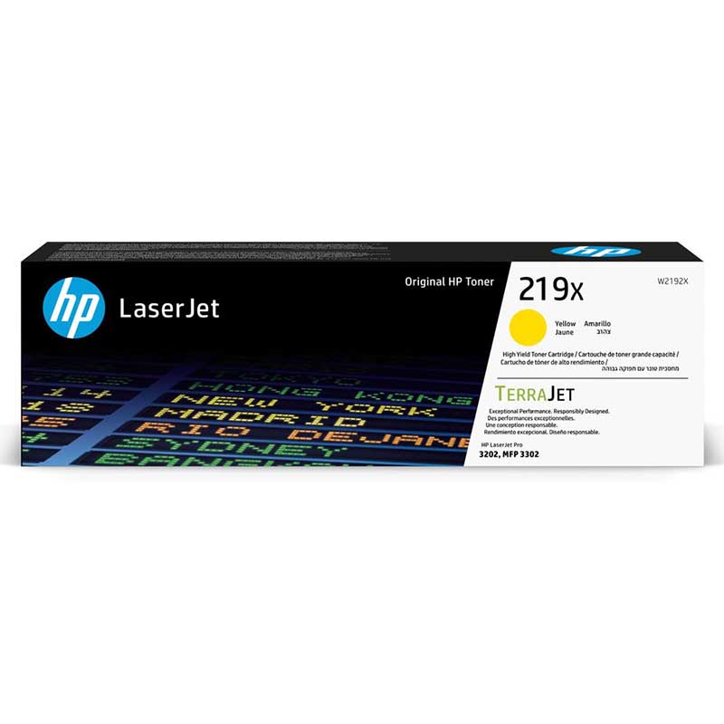 Product image for HP 219X (W2192X) Yellow Original High Capacity Toner Cartridge - Small