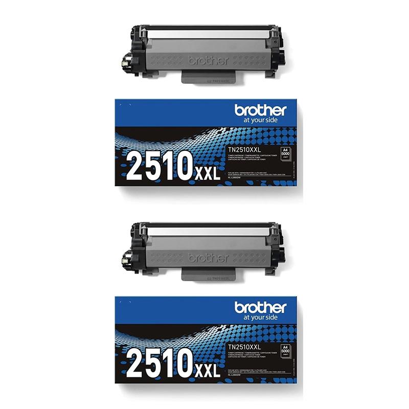 Product image for Brother TN2510XXL Black Original Laser Toner Cartridge Twin Pack - Small