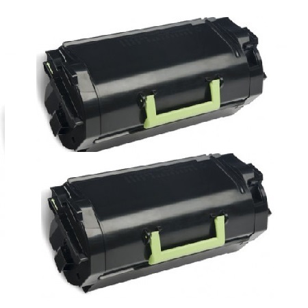 Product image for 999inks Compatible Twin Pack Lexmark 622H Black Laser Toner Cartridges - Small