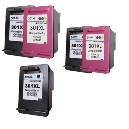 Product image for 999inks Compatible Multipack HP 301XL 2 Full Sets + 1 Extra Black Inkjet Printer Cartridges - Small