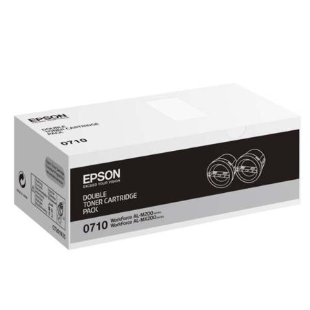 Product image for Epson S050710 Black Original Toner Cartridge - Twin Pack - Small