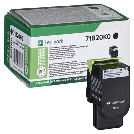 Product image for Lexmark 71B20K0 Black Original Return Program Toner Cartridge - Small