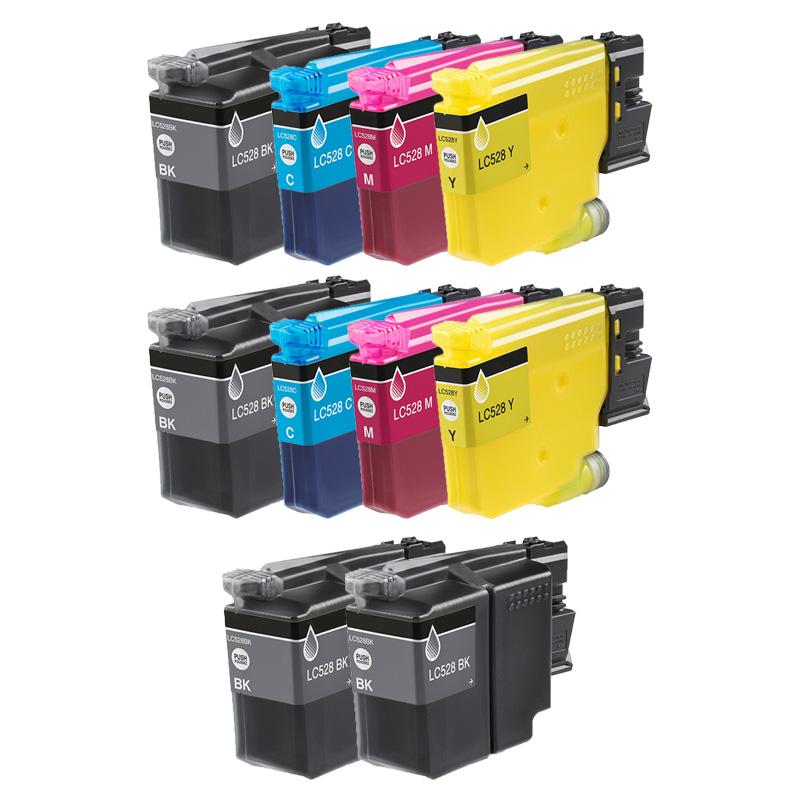 Product image for 999inks Compatible Multipack Brother LC528 Extra High Capacity Inkjet Printer Cartridge 2 Full Sets + 2 FREE BLACK  Inkjet Printer Cartridges - Small