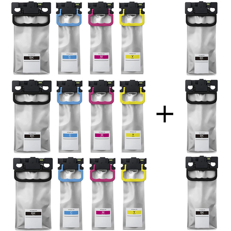 Product image for 999inks Compatible Multipack Epson T01C1/4 3 Full Sets + 3 FREE BLACK Full Set Inkjet Printer Cartridges - Small