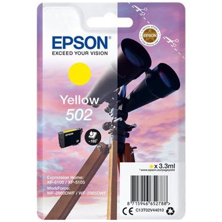 Product image for Epson 502 (T02V44010) Yellow Original Standard Capacity Ink Cartridge (Binocular) - Small
