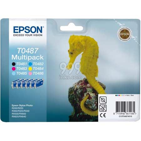 Product image for Epson T0487 Original Ink Cartridge Combo Pack (Seahorse) (T048740) - Small