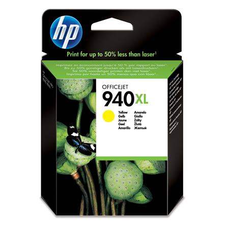 Product image for HP 940XL Yellow Original High Capacity Ink Cartridge (C4909AE) - Small