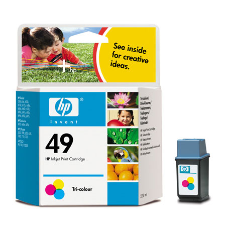Product image for HP 49 Tri-Colour Original Inkjet Print Cartridge (51649A) - Small