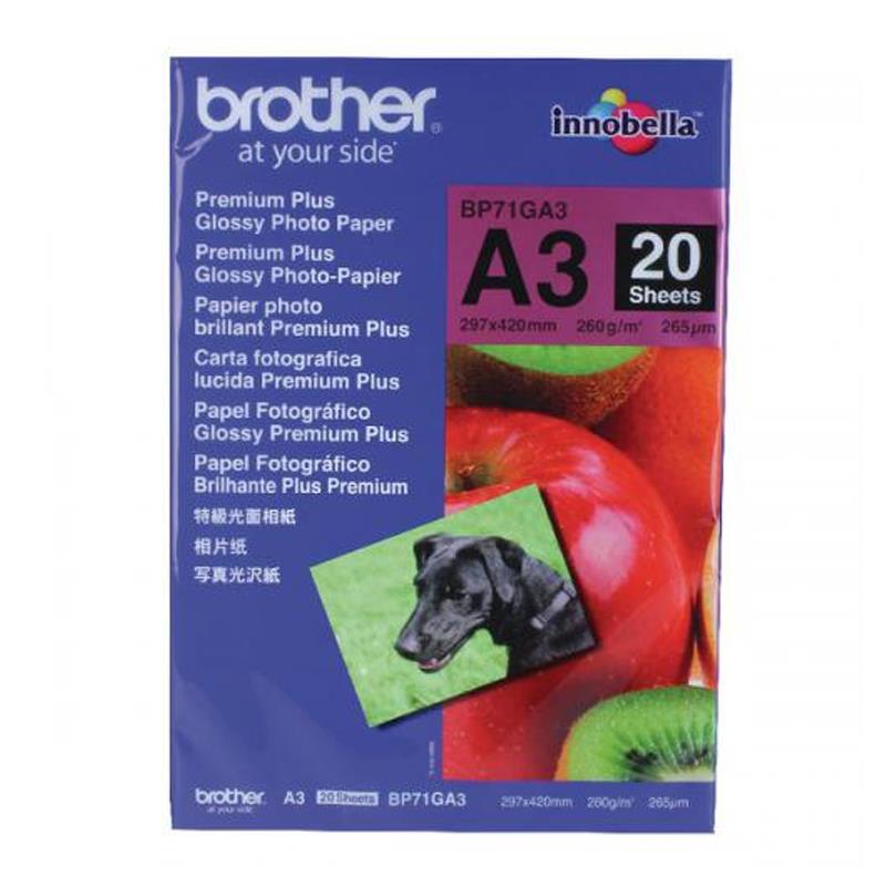Product image for Brother A3 Premium + Glossy Photo Paper (Pack of 20) - Small