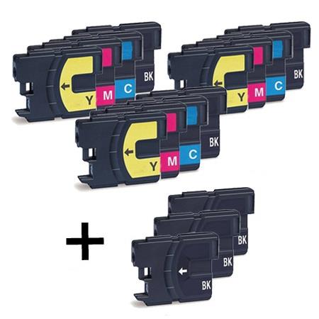 Product image for 999inks Compatible Multipack Brother LC1100 3 Full Sets + 3 FREE Black Inkjet Printer Cartridges - Small