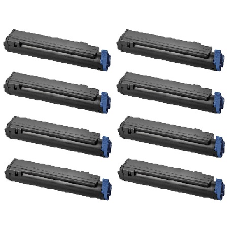 Product image for 999inks Compatible Eight Pack Oki 43979102 Black Laser Toner Cartridges - Small