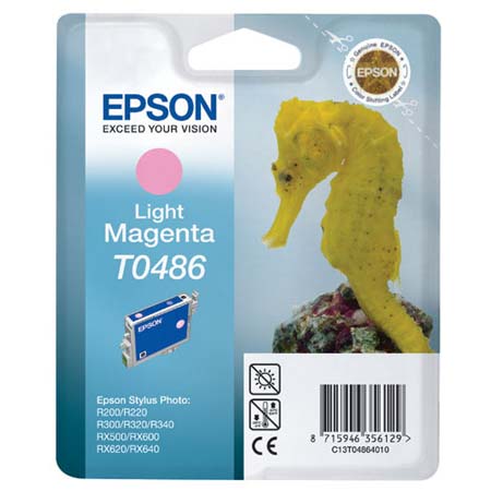 Product image for Epson T0486 Light Magenta Original Ink Cartridge (Seahorse) (T048640) - Small