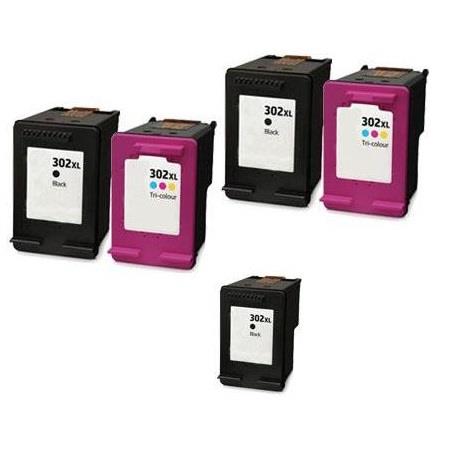 Product image for 999inks Compatible Multipack HP 302XL 2 Full Sets + 1 Extra Black Inkjet Printer Cartridges - Small