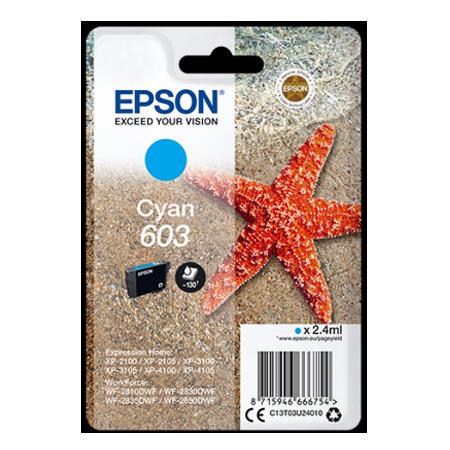 Product image for Epson 603 (T03U24010) Cyan Original Standard Capacity Ink Cartridge - Small
