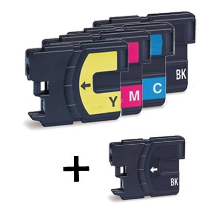 Product image for 999inks Compatible Multipack Brother LC1100 1 Full Set + 1 FREE Black Set Inkjet Printer Cartridges - Small