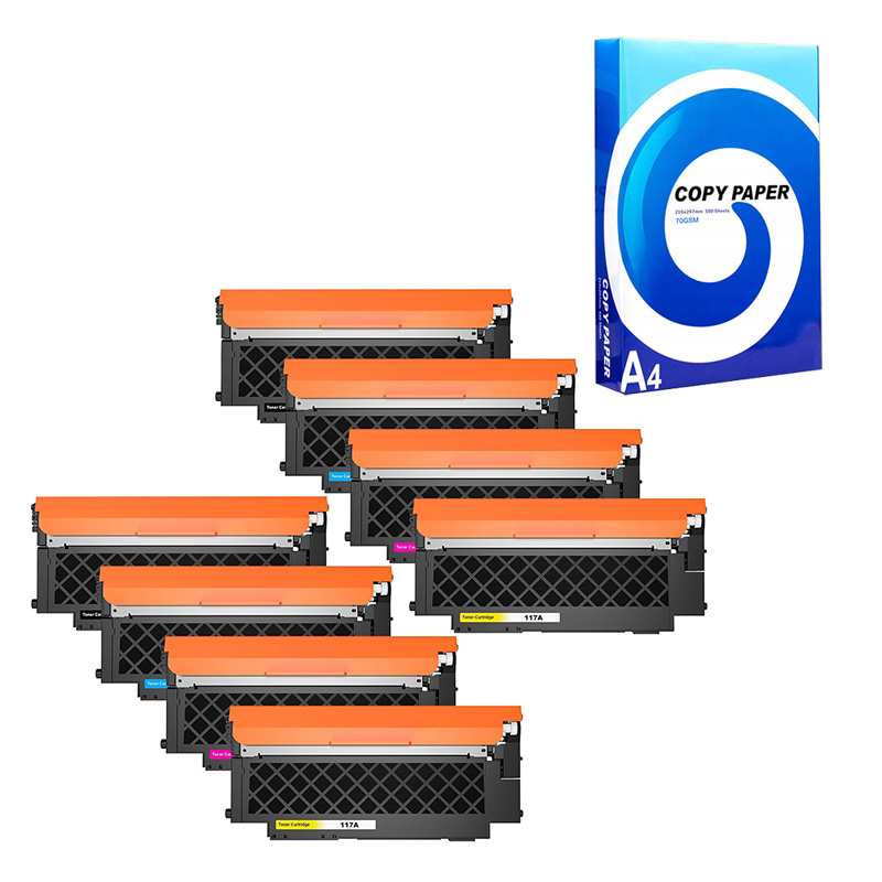 Product image for 999inks Compatible Multipack HP 117A 2 Full Sets Standard Capacity Toner Cartridges + Free A4 Ream Paper - Small