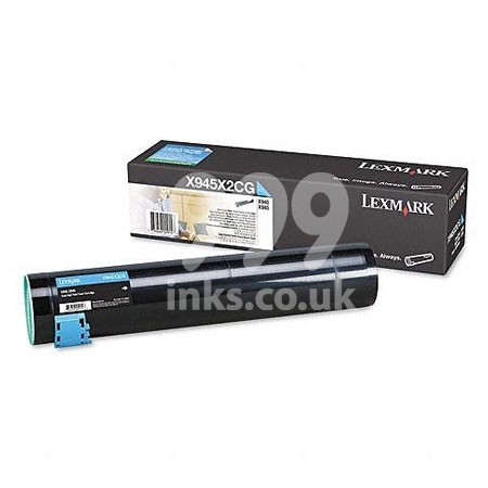 Product image for Lexmark X945X2CG Cyan Original High Capacity Toner Cartridge - Small
