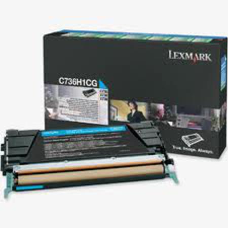 Product image for Lexmark C736H1CG Original Cyan High Capacity Return Program Toner Cartridge - Small