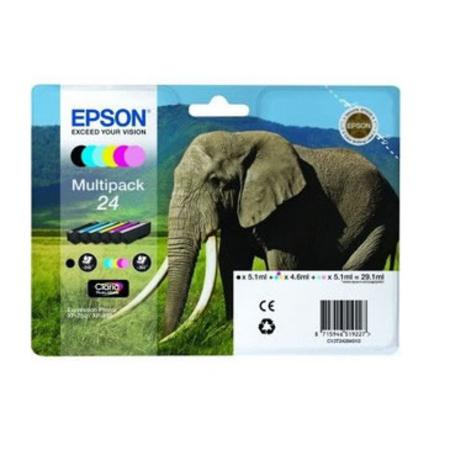 Product image for Epson 24 (T242840) Original Claria Photo HD Standard Capacity Multipack (Elephant) - Small