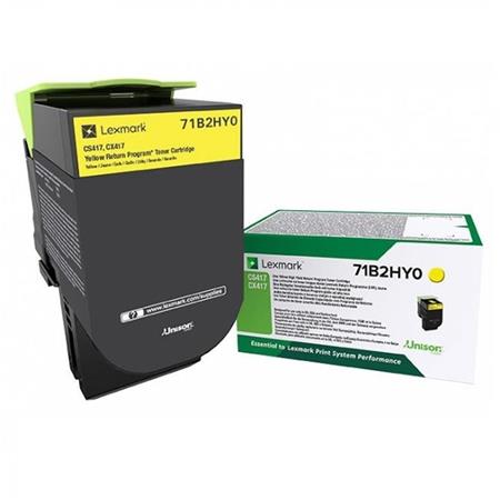 Product image for Lexmark 71B2HY0 Yellow Original High Capacity Return Program Toner Cartridge - Small