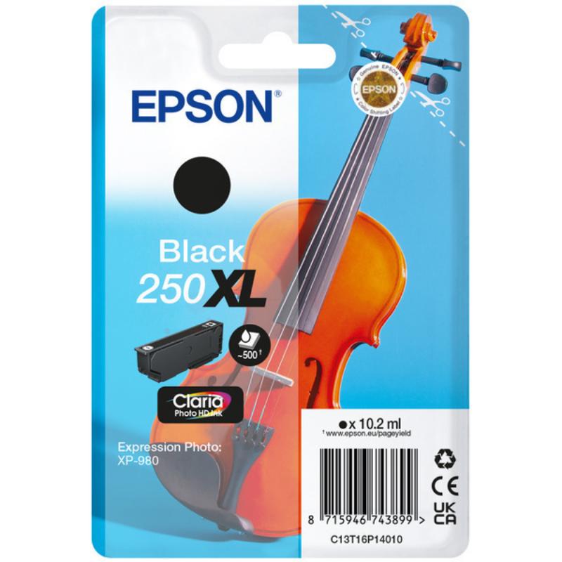 Product image for Epson 250XL (T16P14010) Black Original High Capacity Ink Cartridge (Violin) - Small