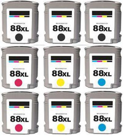 Product image for 999inks Compatible Multipack HP 88XL 2 Full Sets + 1 Extra Black Inkjet Printer Cartridges - Small