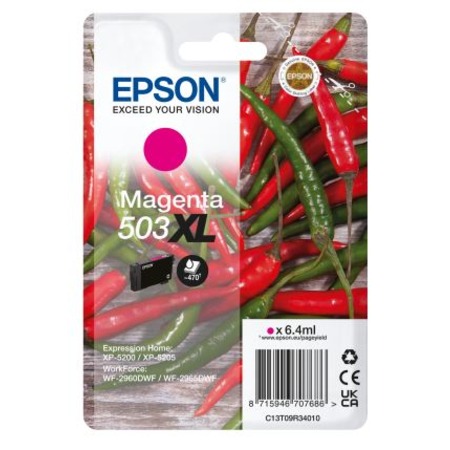Product image for Epson 503XL (T09R34010) Magenta Original High Capacity Ink Cartridge (Chillies) - Small