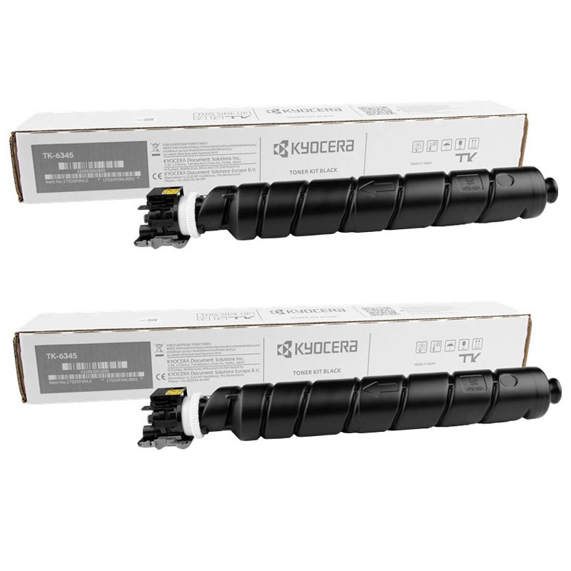 Product image for Kyocera TK-6345 Black Original Standard Capacity Laser Toner Cartridge Twin Pack - Small