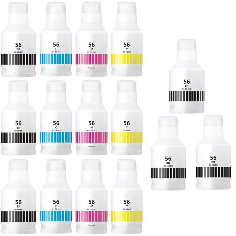 Product image for 999inks Compatible Multipack Canon GI-56BK/Y 3 Full Sets + 3 FREE Black Inkjet Printer Cartridges - Small