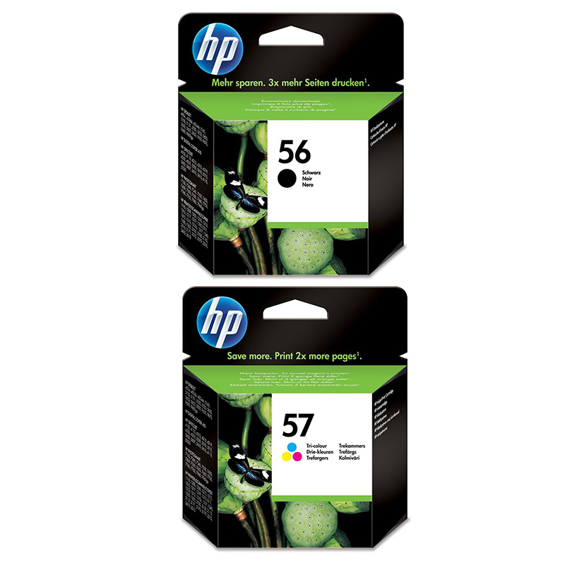 Product image for HP 56/57 (SA342AE) Full Set Original Standard Capacity Inkjet Printer Cartridges - Small