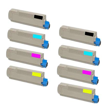 Product image for 999inks Compatible Multipack OKI 46507505/08 2 Full Sets Laser Toner Cartridges - Small