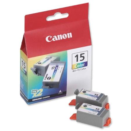 Product image for Canon BCI-15C Colour 2 Pack Original Cartridge - Small