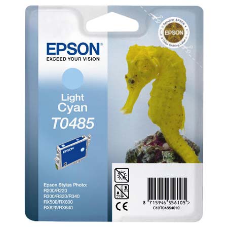 Product image for Epson T0485 Light Cyan Original Ink Cartridge (Seahorse) (T048540) - Small