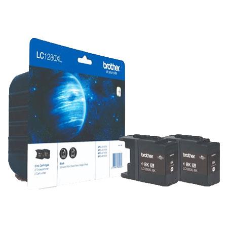 Product image for Brother LC1280XLBK Black Original High Yield Ink Cartridge - Twin Pack - Small