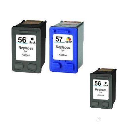 Product image for 999inks Compatible Multipack HP 56/57 1 Full Set + 1 Extra Black Inkjet Printer Cartridges - Small