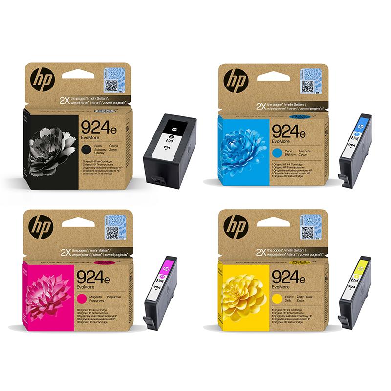 Product image for HP 924e EvoMore Full Set Original High Capacity Ink Cartridge - Small