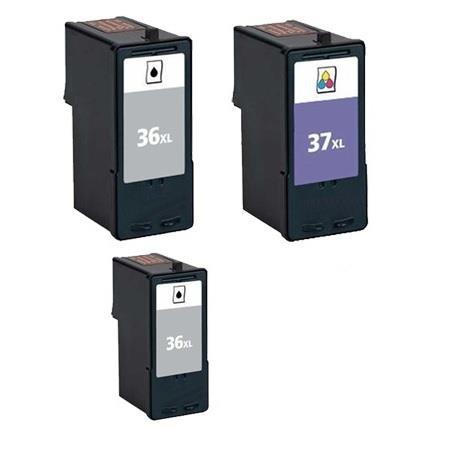 Product image for 999inks Compatible Multipack Lexmark 36XL/37XL 1 Full Set + 1 Extra Black High Capacity Inkjet Printer Cartridges - Small