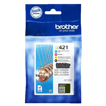 Product image for Brother LC421VAL BK/C/M/Y Original Multipack Standard Capacity Ink Cartridges - Small