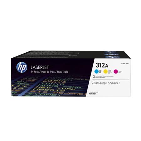 Product image for HP 312A Cyan/Magenta/Yellow Original Toner Cartridges - Tri-Pack (CF440AM) - Small