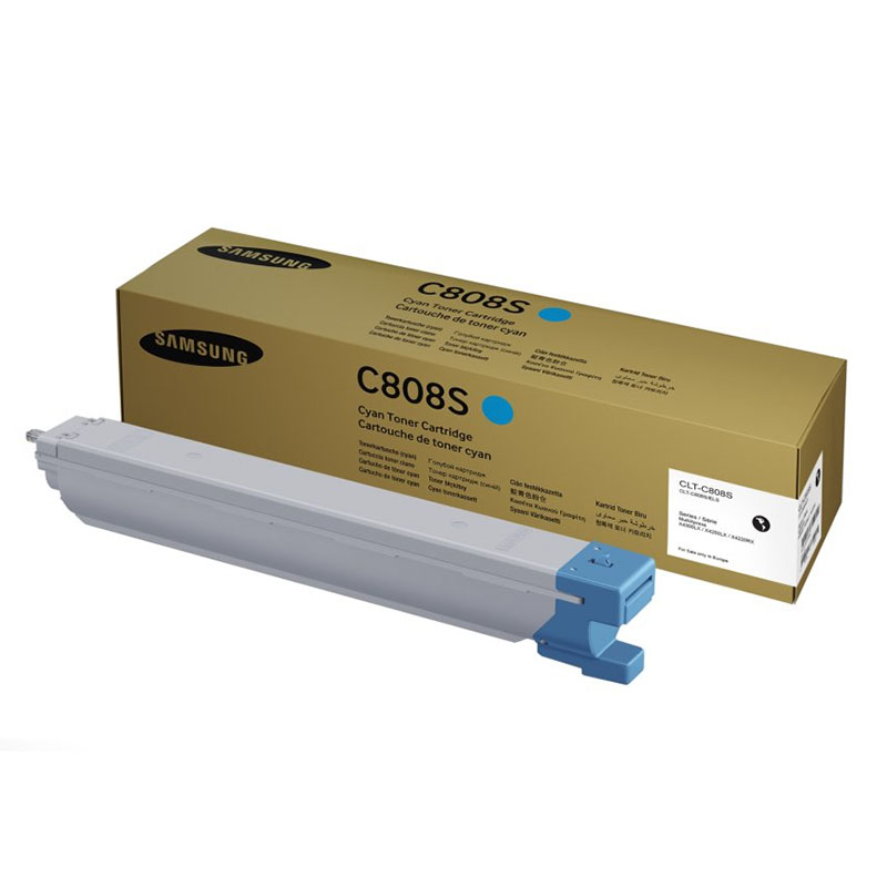 Product image for Samsung CLT-C808S Cyan Original Toner Cartridge - Small