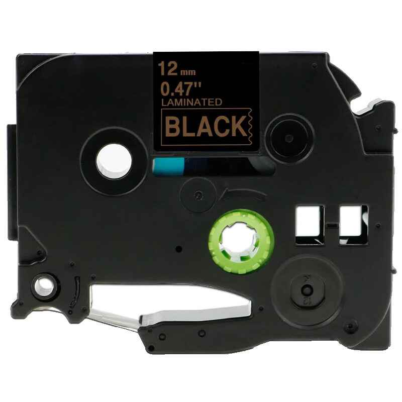 Product image for 999inks Compatible Brother TZe-334 P-Touch Label Tape (12mm x 8m) Gold On Black - Small