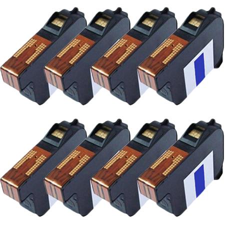 Product image for 999inks Compatible Eight Pack Pitney Bowes DE6128 Blue Inkjet Printer Cartridges - Small