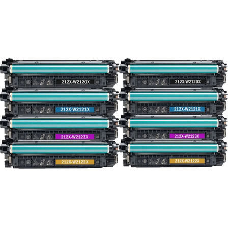 Product image for 999inks Compatible Multipack HP 212X 2 Full Sets High Capacity Laser Toner Cartridges - Small